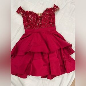 Camille La Vie red cocktail dress
